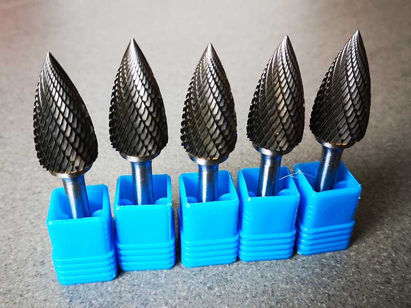 Shape G Tree pointed end tungsten carbide rotary burrs