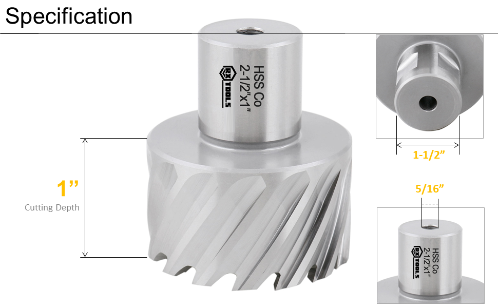 RuiXin 1'' DOC M35 Cobalt Annular Cutter w/ Enhanced Cutting Geometry